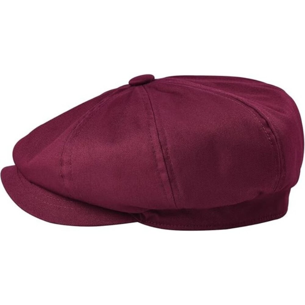 Maroon Vintage Retro Newsboy Baker Boy Flat Ivy Gatsby Cabbie Driving Golf Hat - Picture 6 of 6